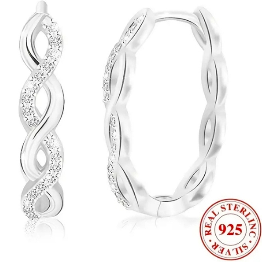 S925 Infinity Knot Hoop Earrings